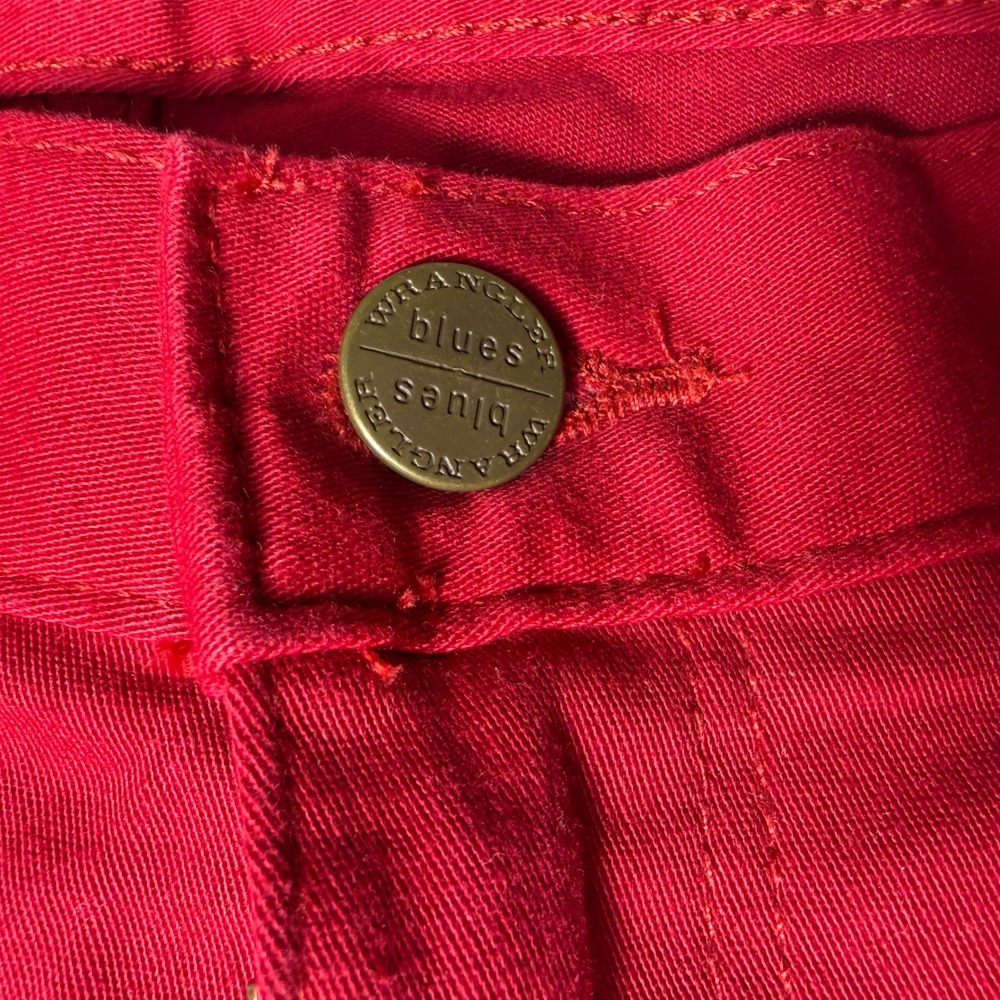 Vintage Wrangler Blues Red Denim Shorts - Women's Size 8 AVG - Picture 4 of 10